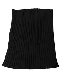 Dolce & Gabbana Dolce & Gabbana Black Cashmere Ribbed Knit Neck Women's Warmer