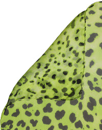 Dolce & Gabbana Dolce & Gabbana Green Leopard Print Silk Square Foulard Women's Scarf