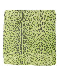Dolce & Gabbana Dolce & Gabbana Green Leopard Print Silk Square Foulard Women's Scarf
