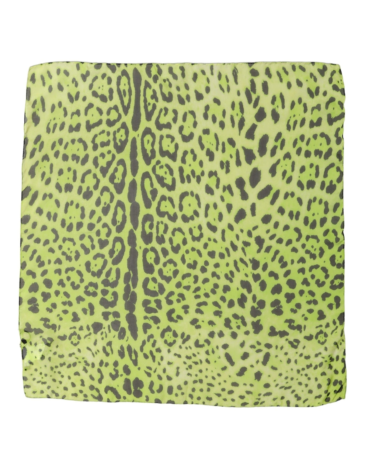 Dolce & Gabbana Dolce & Gabbana Green Leopard Print Silk Square Foulard Women's Scarf