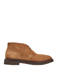 Brunello Cucinelli Tobacco Suede Chukka Boots with Welt Stitching
