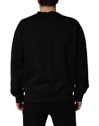Dolce & Gabbana Dolce & Gabbana Black Cotton DG Crew Neck Sweatshirt Men's Sweater