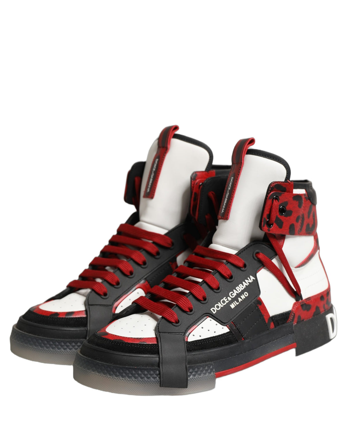 Dolce & Gabbana Dolce & Gabbana Multicolor Leather High Top Sneakers Men's Shoes
