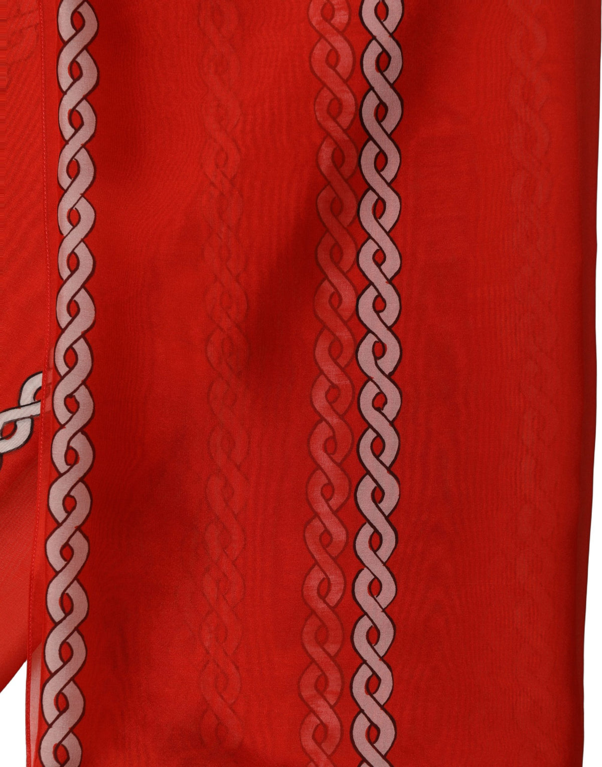 Dolce & Gabbana Dolce & Gabbana Red Silk Braided Rope Square Foulard Women's Scarf