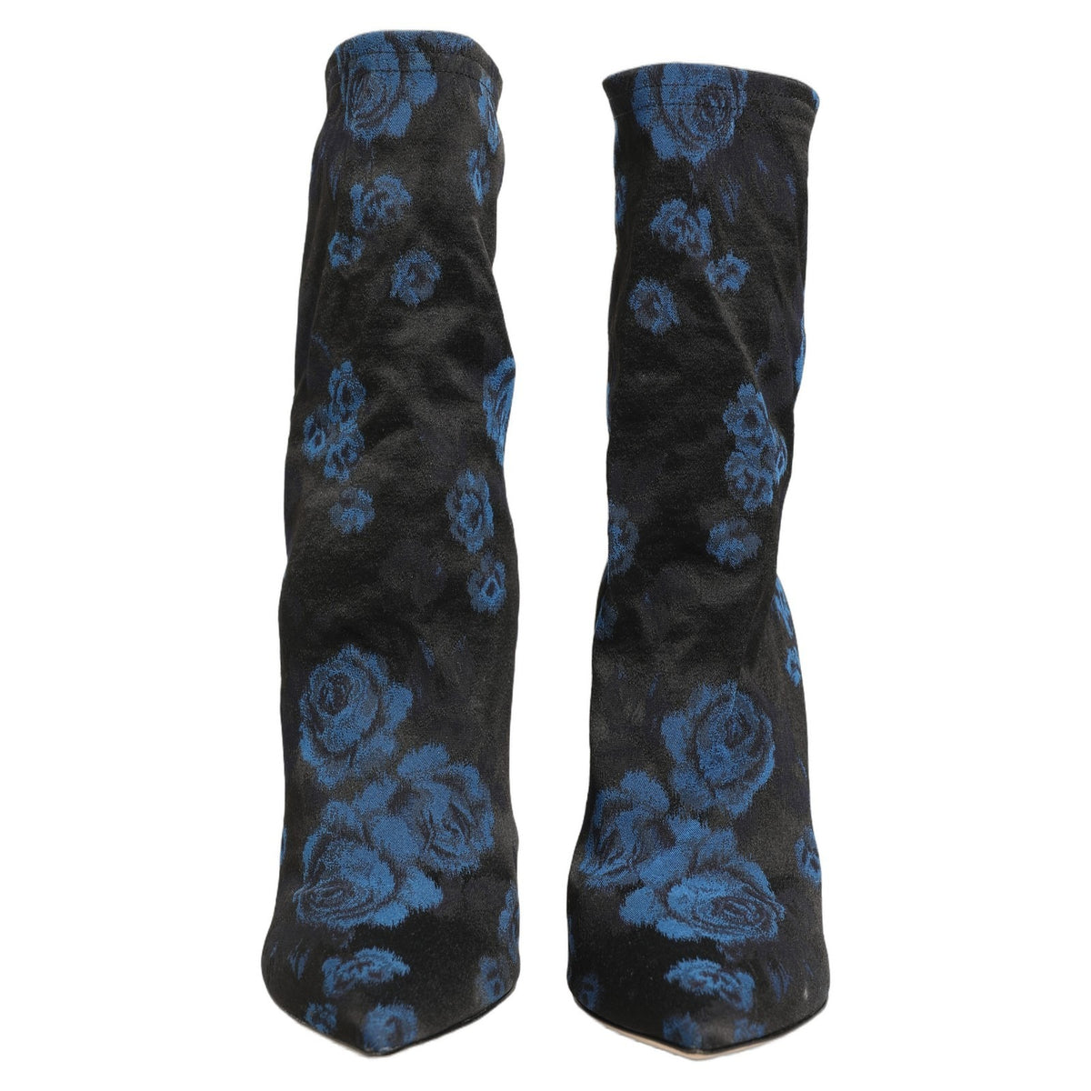 Dolce & Gabbana Dolce & Gabbana Black Blue Floral Stretch Sock Boots Women's Shoes