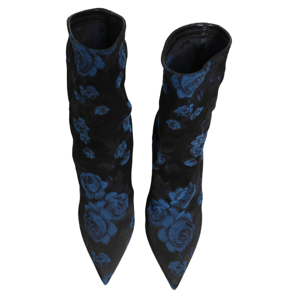 Dolce & Gabbana Dolce & Gabbana Black Blue Floral Stretch Sock Boots Women's Shoes