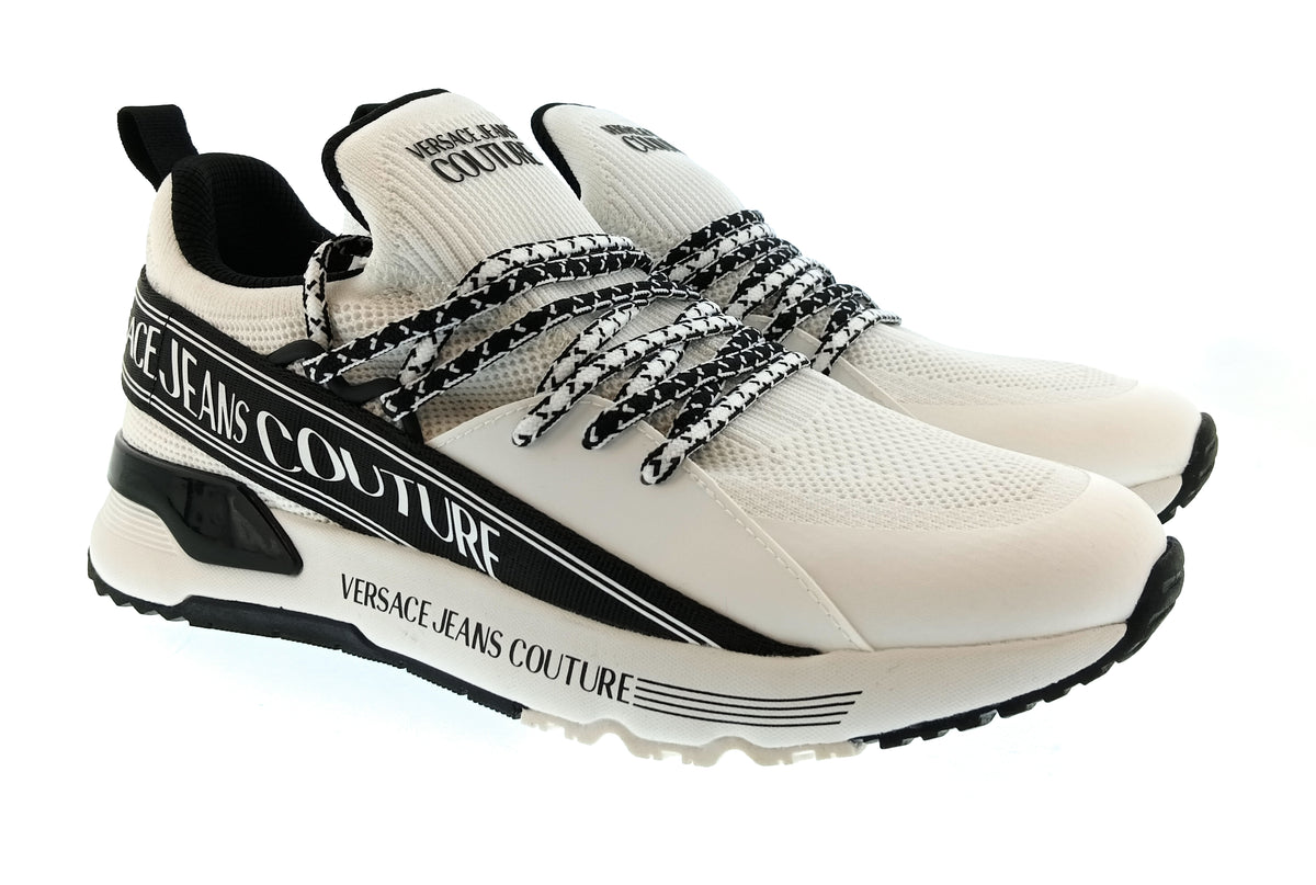 Versace Jeans Couture Versace Jeans Couture Mens White / Black Logo Runner Sneakers-