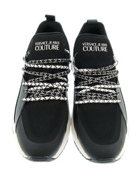 Versace Jeans Couture Versace Jeans Couture Mens Black / White Logo Runner Sneakers-