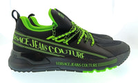 Versace Jeans Couture Versace Jeans Couture Mens Black / Neon Green Neon Accent Runner Sneakers-