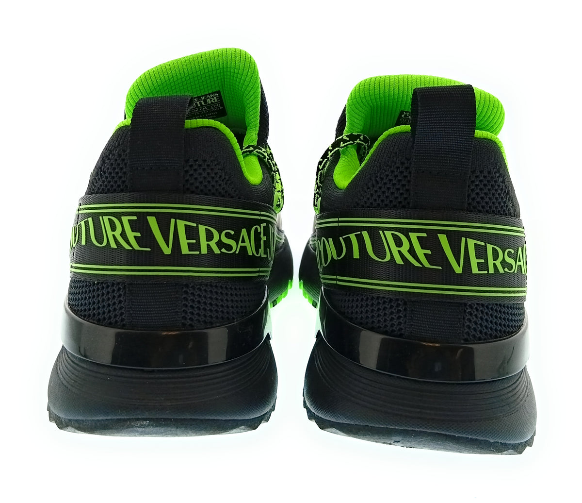 Versace Jeans Couture Versace Jeans Couture Mens Black / Neon Green Neon Accent Runner Sneakers-