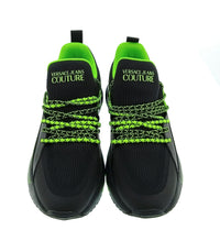 Versace Jeans Couture Versace Jeans Couture Mens Black / Neon Green Neon Accent Runner Sneakers-