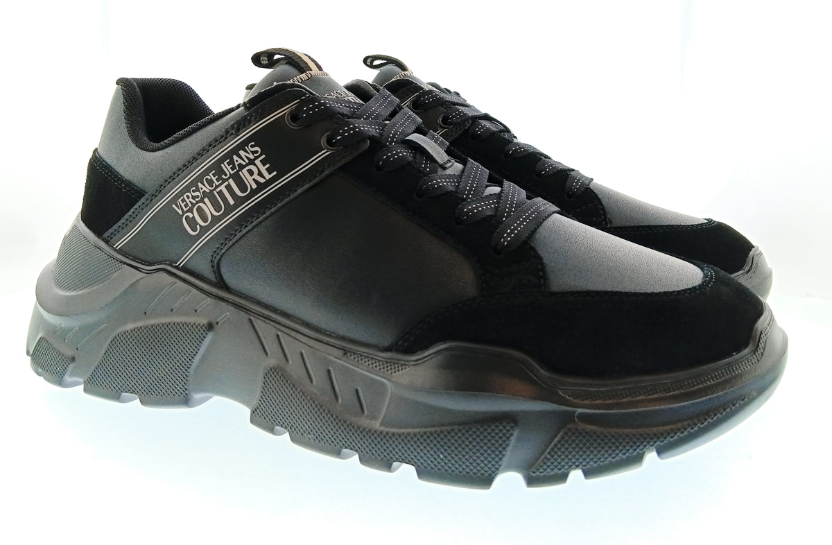 Versace Jeans Couture Versace Jeans Couture Mens Black / Gray Chunky Panel Sneakers-