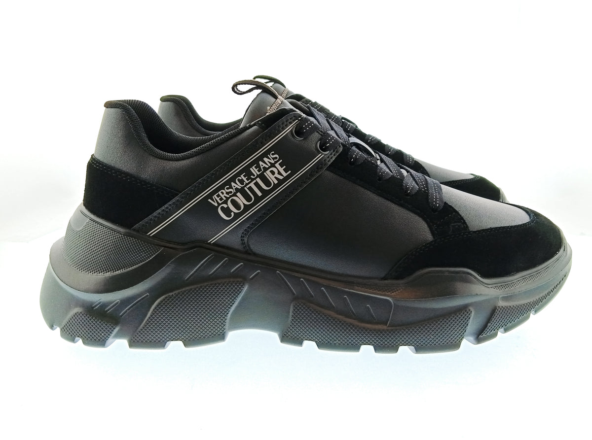 Versace Jeans Couture Versace Jeans Couture Mens Black / Gray Chunky Panel Sneakers-