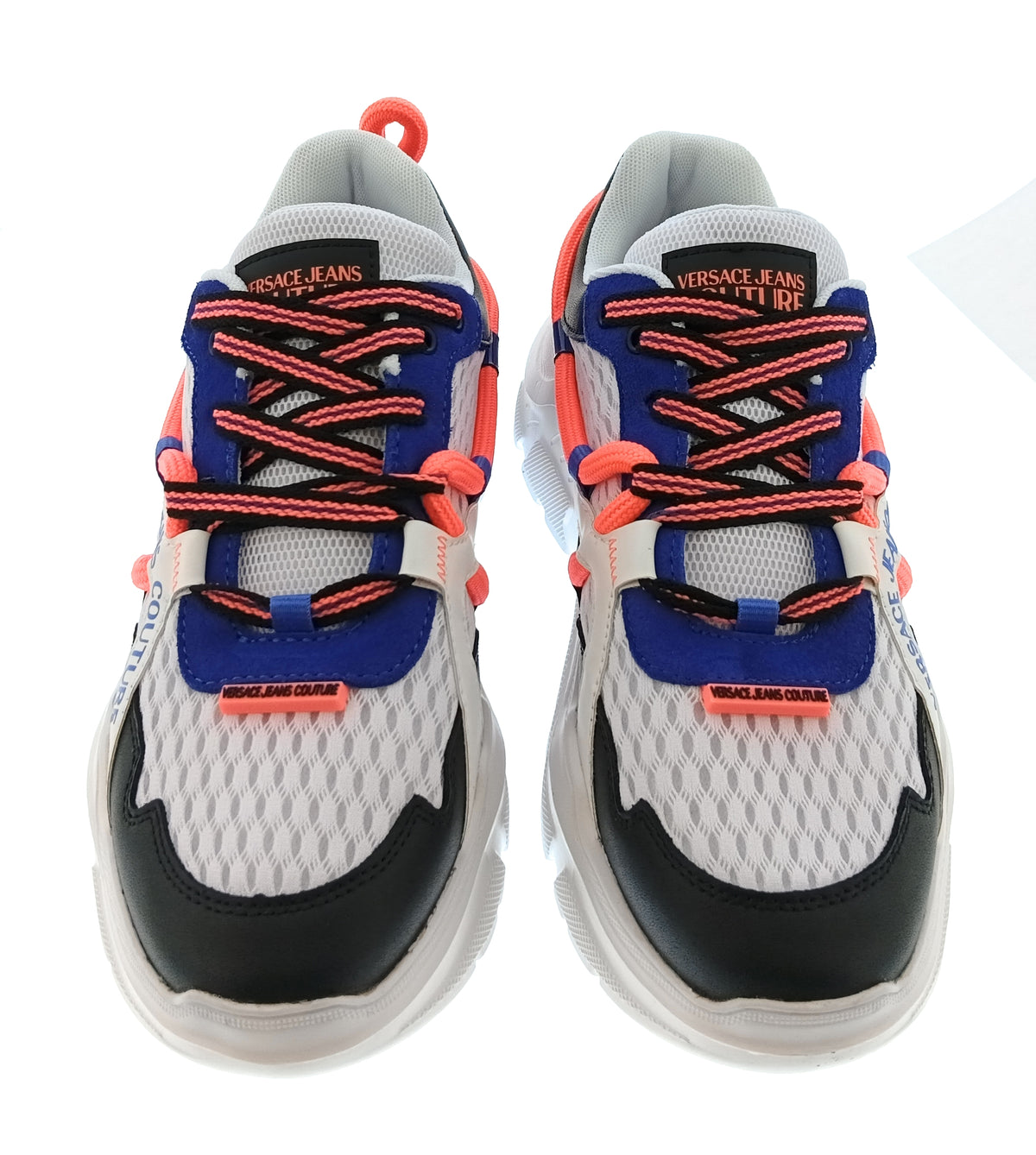 Versace Jeans Couture Versace Jeans Couture Mens White / Navy / Coral Multicolor Runner Sneakers-