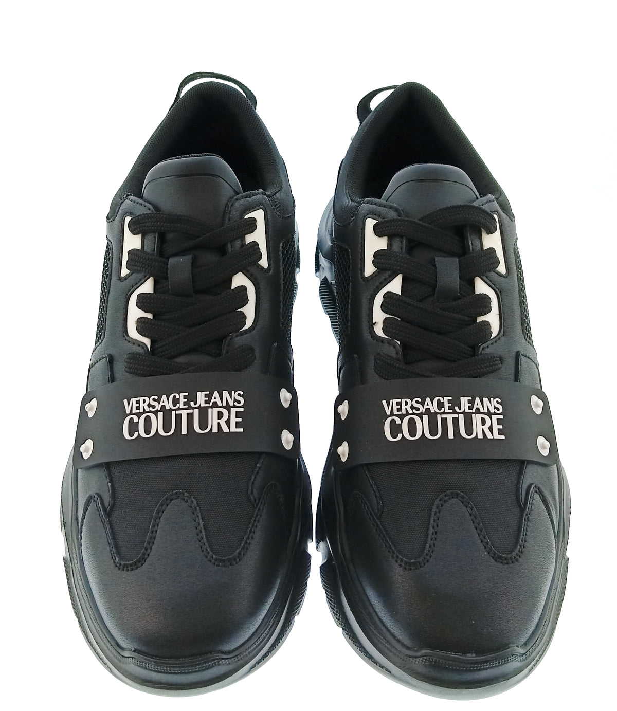 Versace Jeans Couture Versace Jeans Couture Mens Black / Gray Chunky Panel Sneakers-