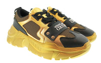 Versace Jeans Couture Versace Jeans Couture Mens Gold / Black Metallic Chunky Sneakers-