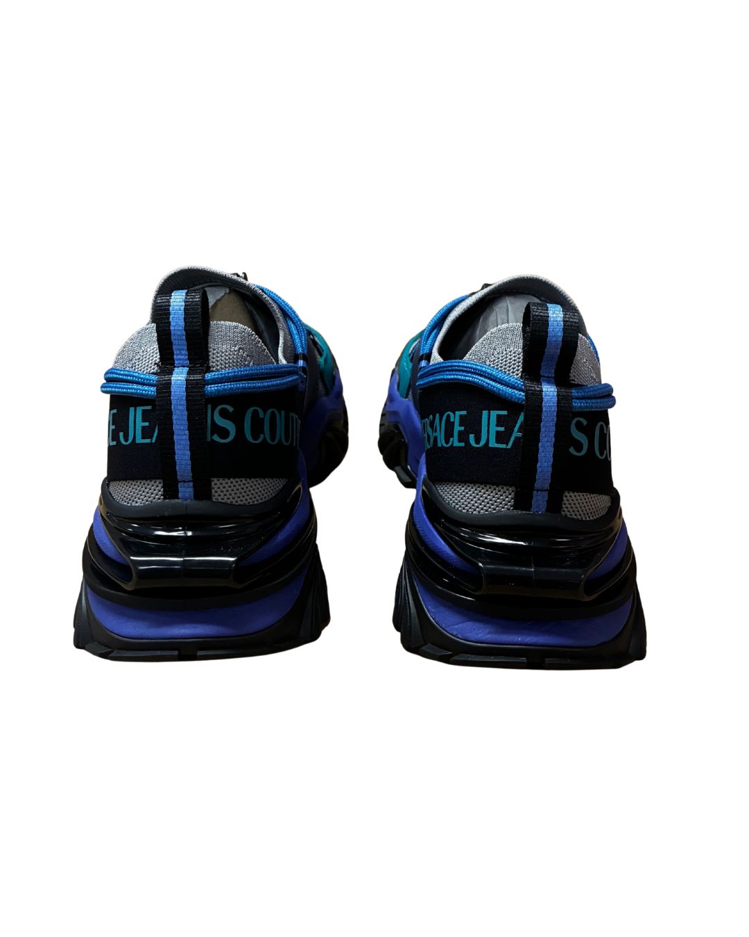 Versace Jeans Couture Versace Jeans Couture Mens Black / Blue / Teal Technical Trail Sneakers-