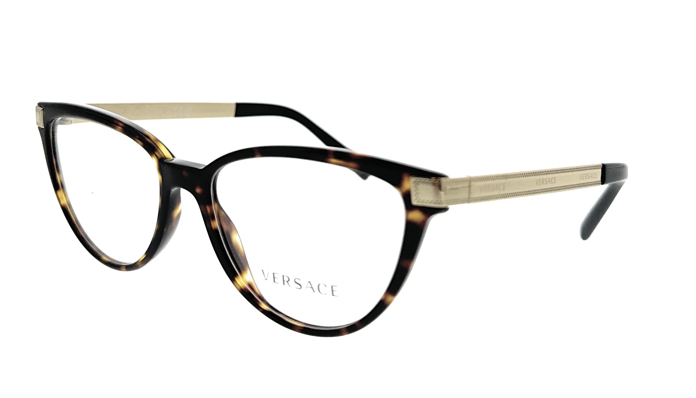 Versace Dark Havana/Gold Cateye 0VE3271 108 Eyeglasses
