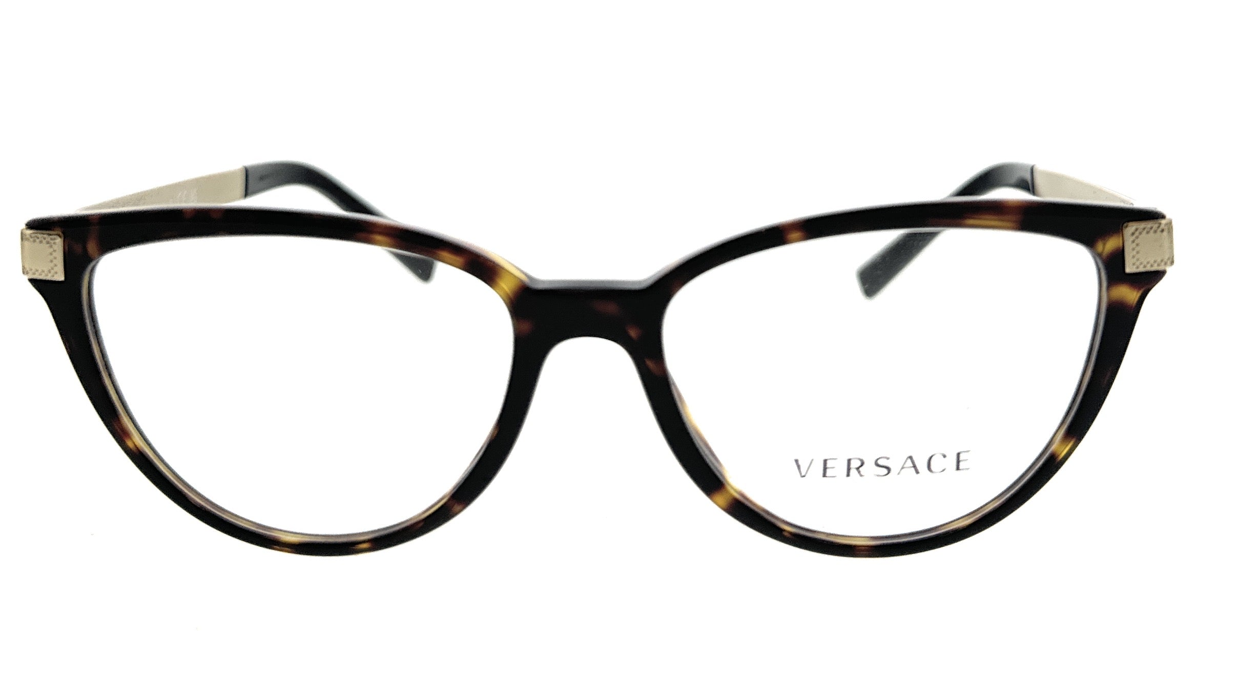 Versace Dark Havana/Gold Cateye 0VE3271 108 Eyeglasses