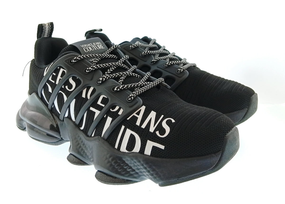 Versace Jeans Couture Versace Jeans Couture Mens Black / White Typography Runner Sneakers-