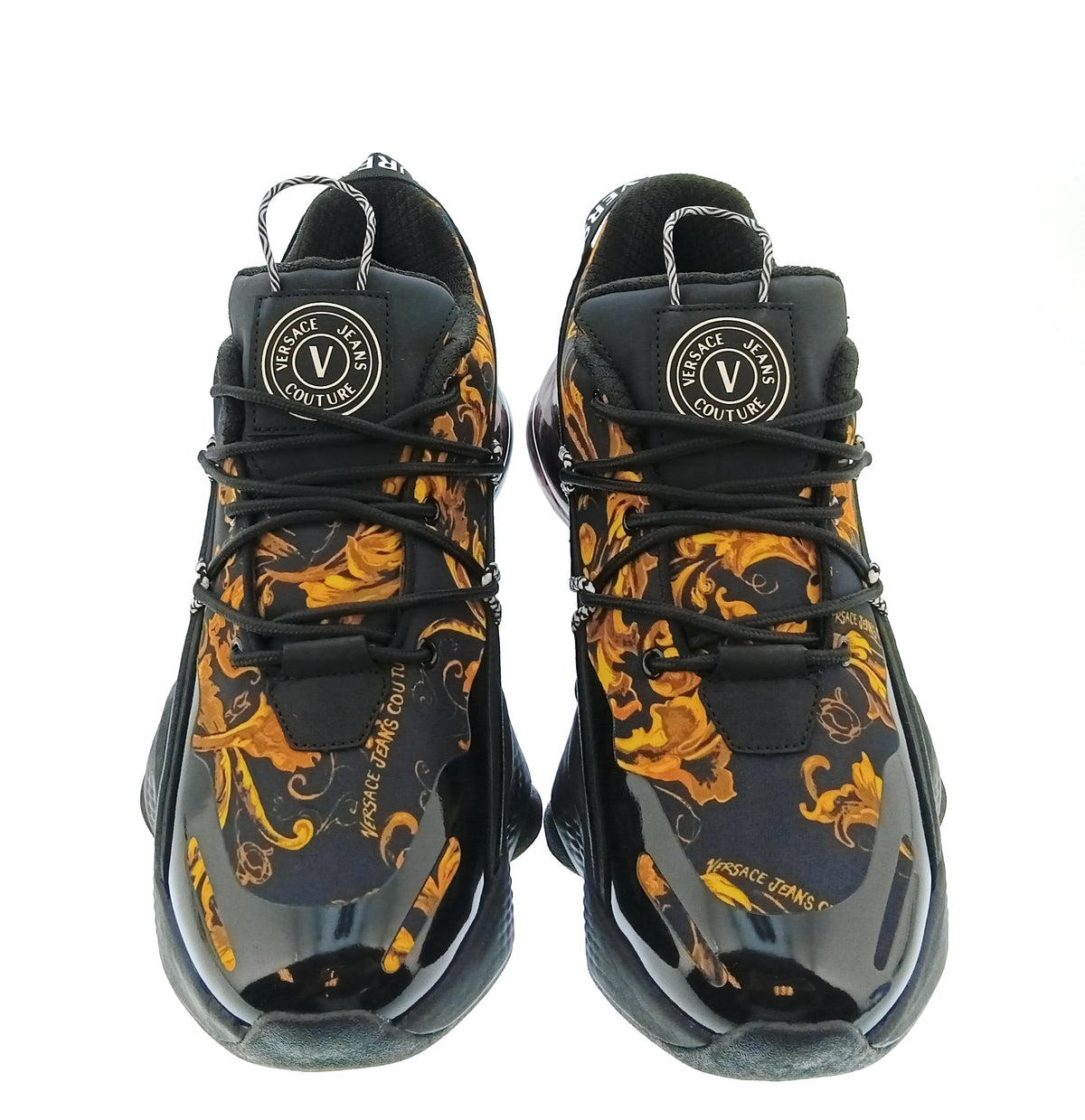 Versace Jeans Couture Versace Jeans Couture Mens Black / Orange Baroque Runner Sneakers-