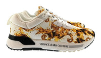 Versace Jeans Couture Versace Jeans Couture Mens White / Gold Baroque Runner Sneakers-