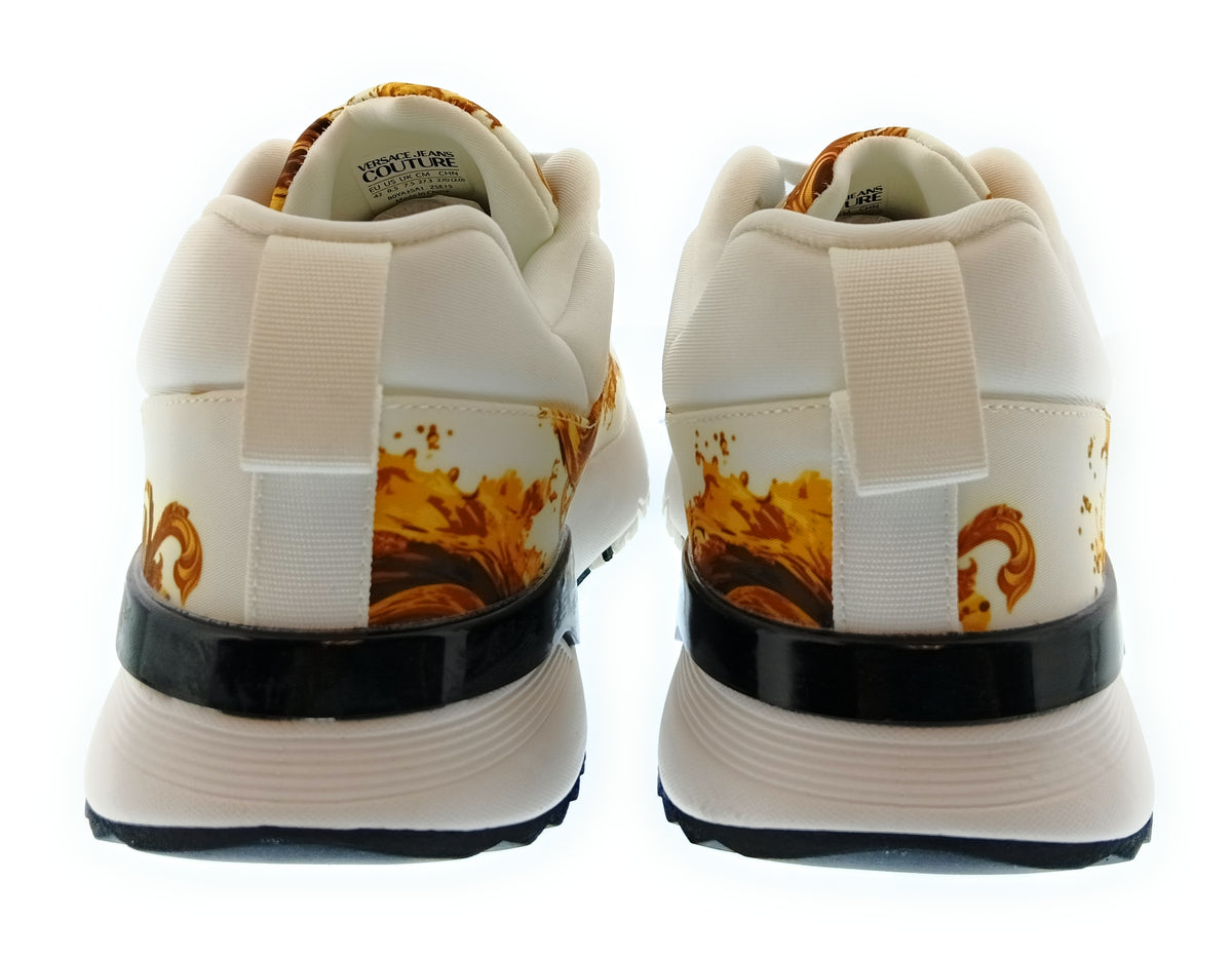 Versace Jeans Couture Versace Jeans Couture Mens White / Gold Baroque Runner Sneakers-
