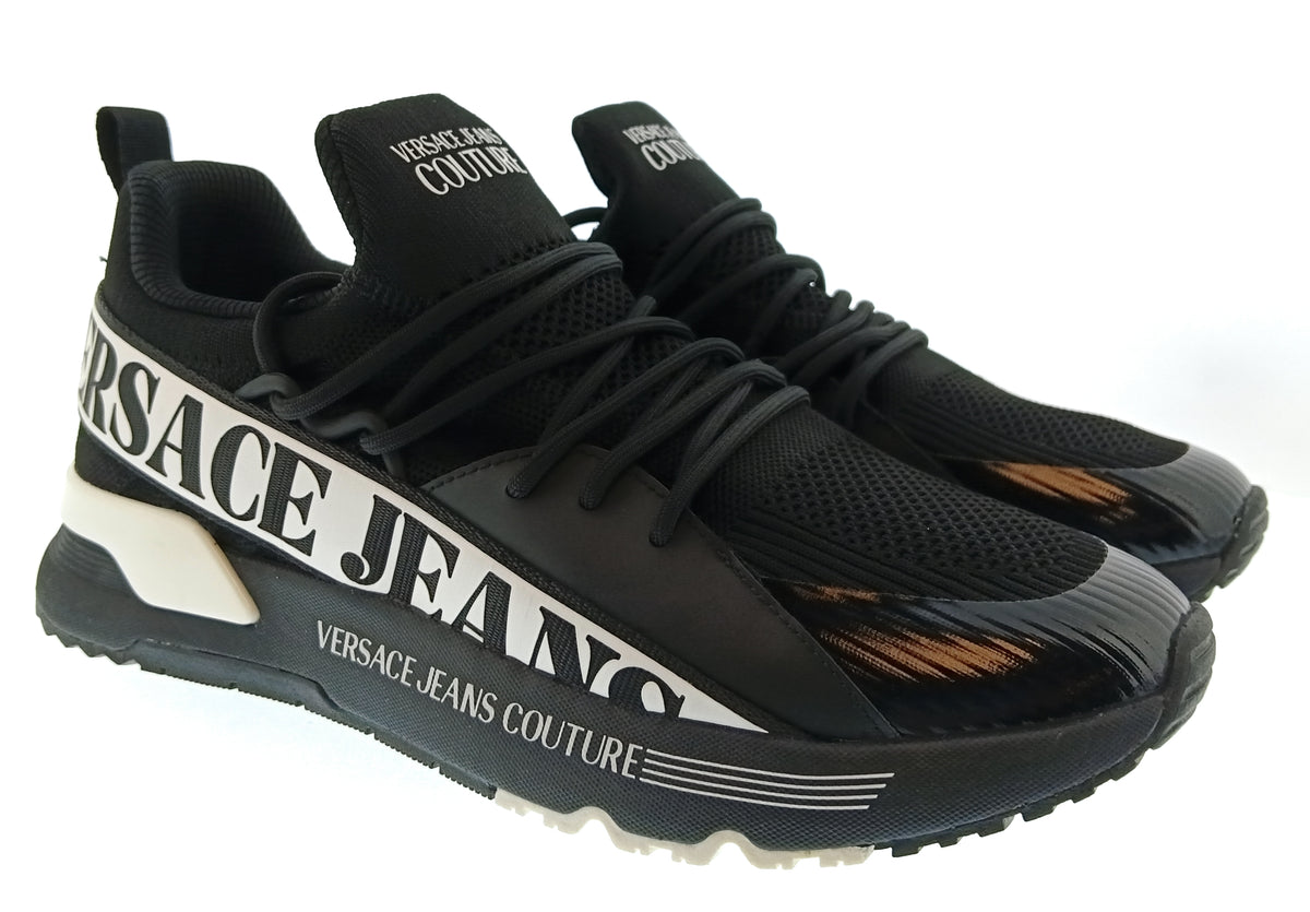 Versace Jeans Couture Versace Jeans Couture Mens Black / White Logo Runner Sneakers-
