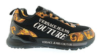 Versace Jeans Couture Versace Jeans Couture Mens Black / Gold Baroque Logo Runner Sneakers-