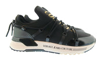 Versace Jeans Couture Versace Jeans Couture Mens Black / Gold Metallic Accent Runner Sneakers-