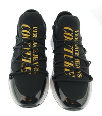 Versace Jeans Couture Versace Jeans Couture Mens Black / Gold Metallic Accent Runner Sneakers-