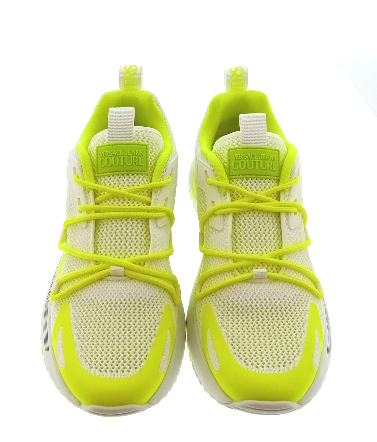 Versace Jeans Couture Versace Jeans Couture Mens White / Neon Yellow Neon Cage Runner Sneakers-