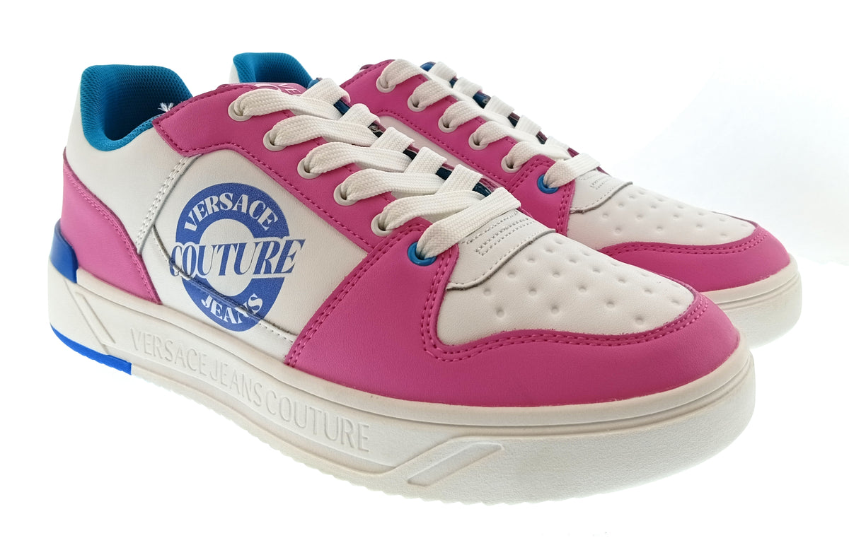 Versace Jeans Couture Versace Jeans Couture Mens Pink / White / Blue Colorblock Court Sneakers-