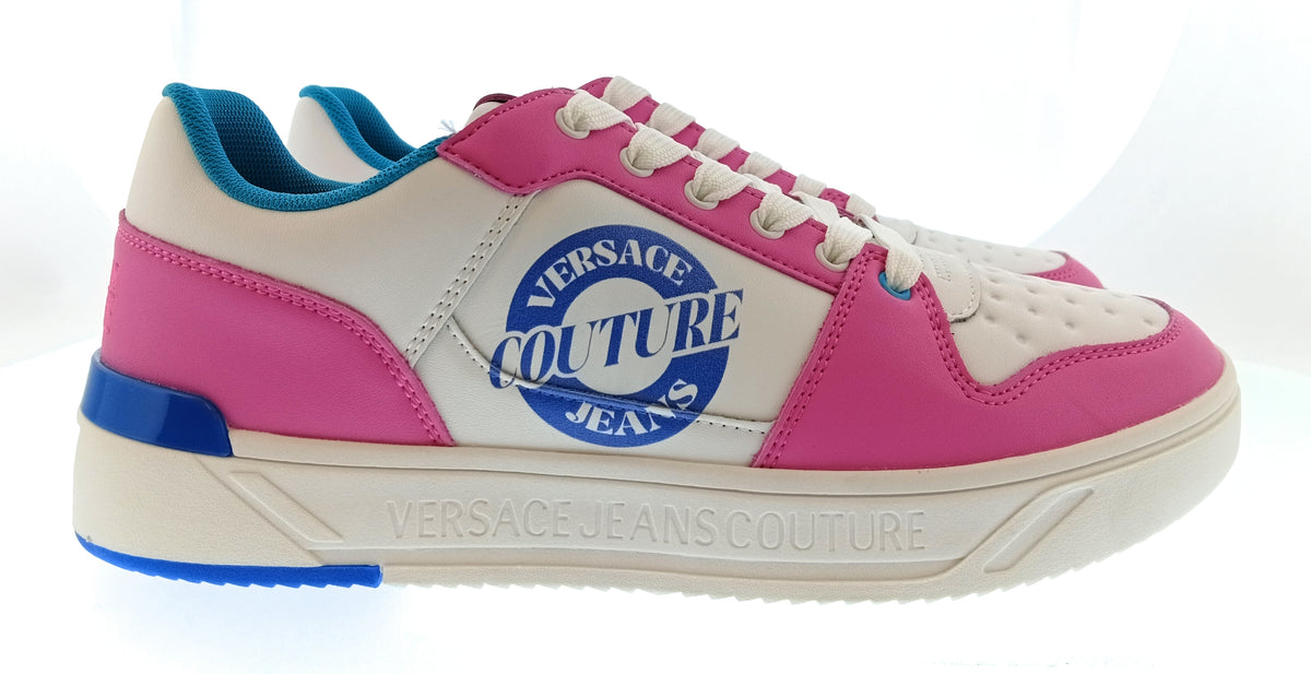 Versace Jeans Couture Versace Jeans Couture Mens Pink / White / Blue Colorblock Court Sneakers-