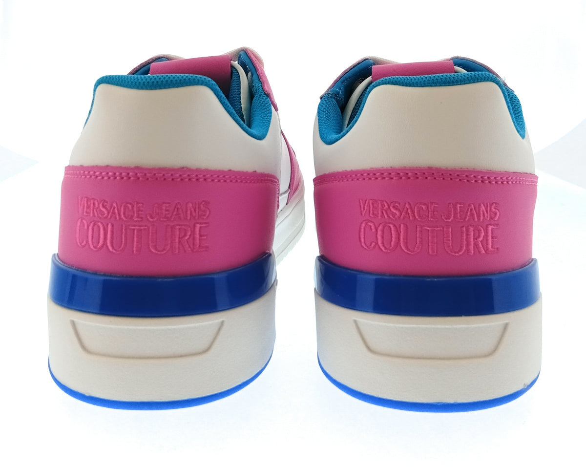 Versace Jeans Couture Versace Jeans Couture Mens Pink / White / Blue Colorblock Court Sneakers-