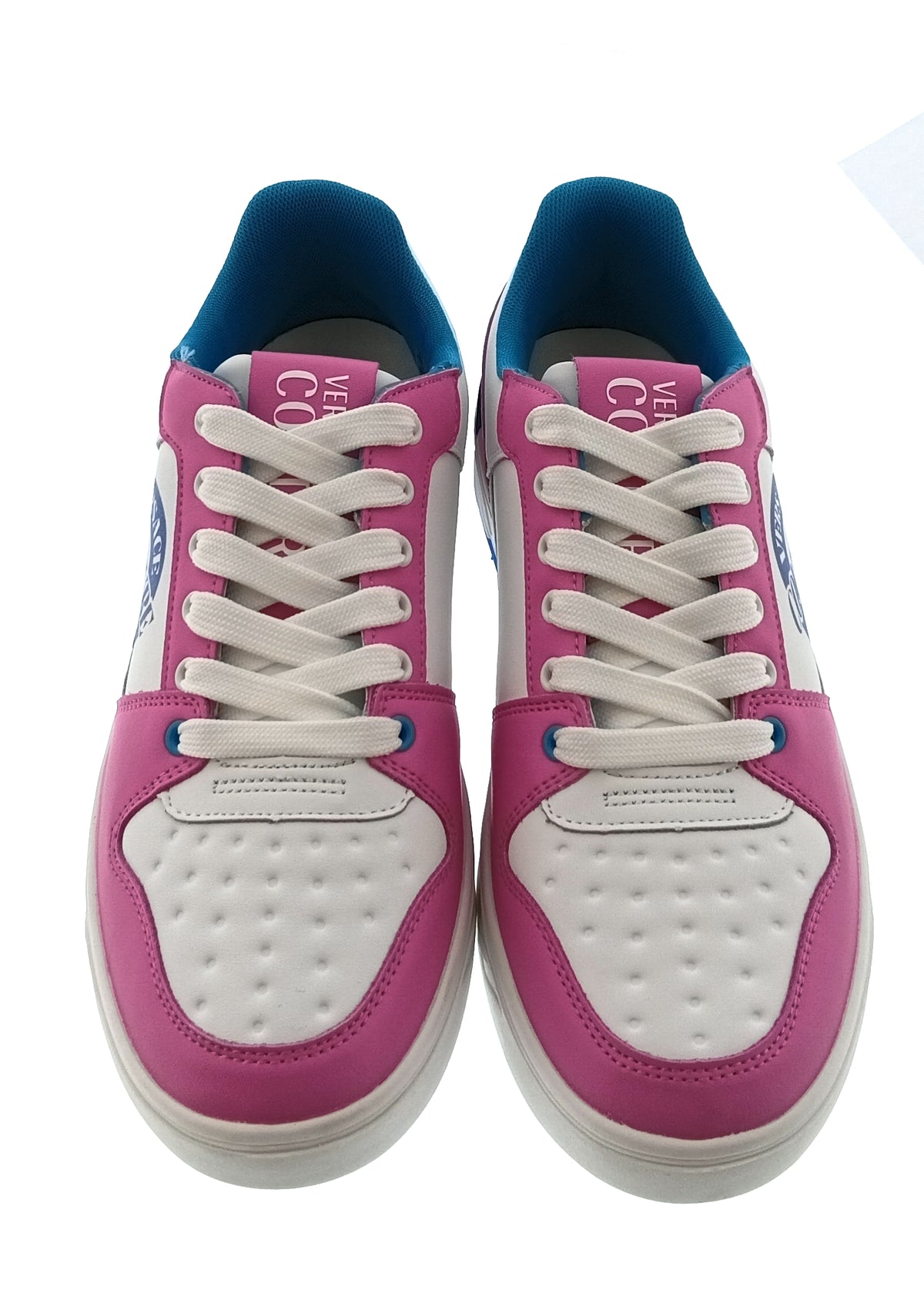 Versace Jeans Couture Versace Jeans Couture Mens Pink / White / Blue Colorblock Court Sneakers-