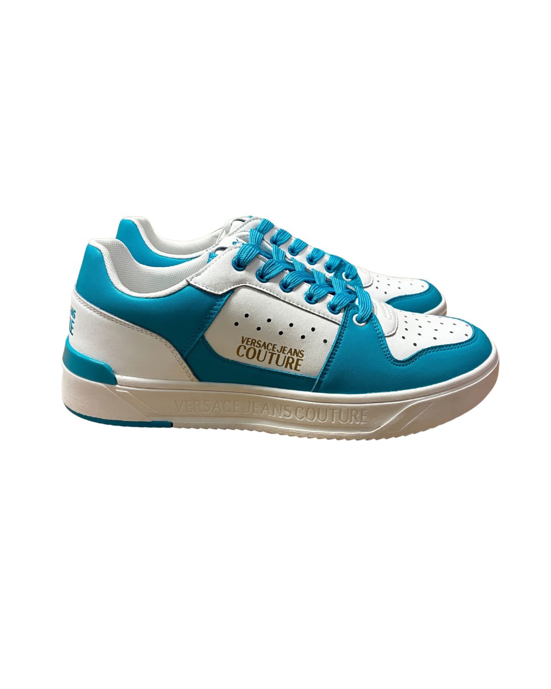 Versace Jeans Couture Versace Jeans Couture Mens Turquoise / White Colorblock Court Sneakers-
