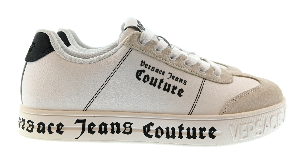 Versace Jeans Couture Versace Jeans Couture Mens Beige / White / Black Logo Platform Sneakers-