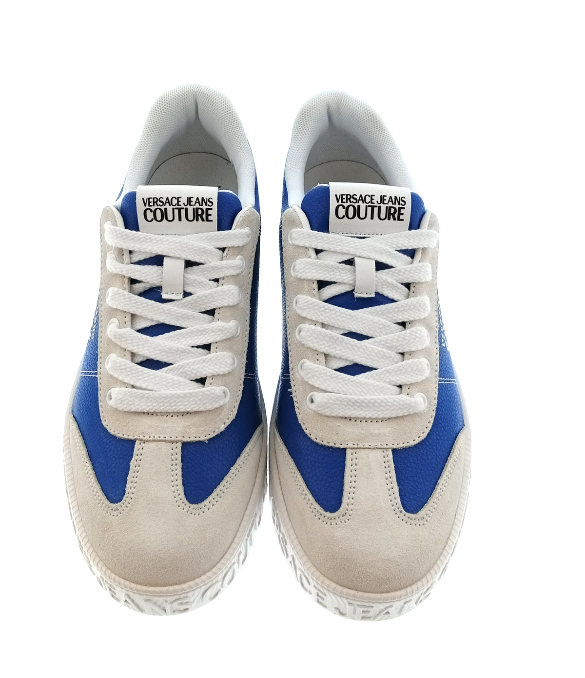 Versace Jeans Couture Versace Jeans Couture Mens Blue / Beige / White Colorblock Logo Sneakers-