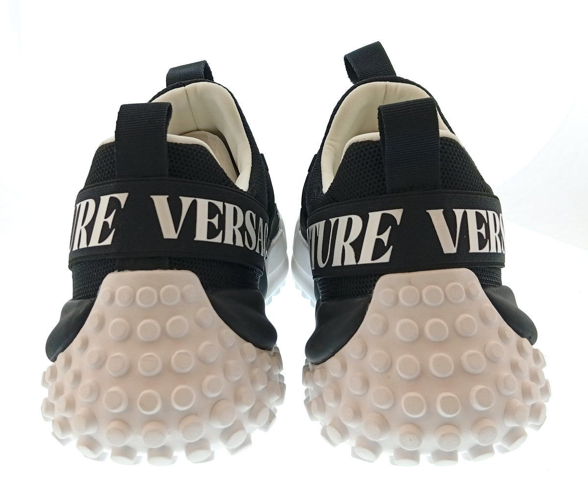 Versace Jeans Couture Versace Jeans Couture Mens Black / White Logo Bubble-Sole Sneakers-
