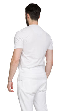 Cavalli Class White Spray Print Signature Fashion T-Shirt -