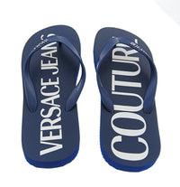 Versace Jeans Couture Versace Jeans Couture Mens Navy / White Logo Flip-Flops-