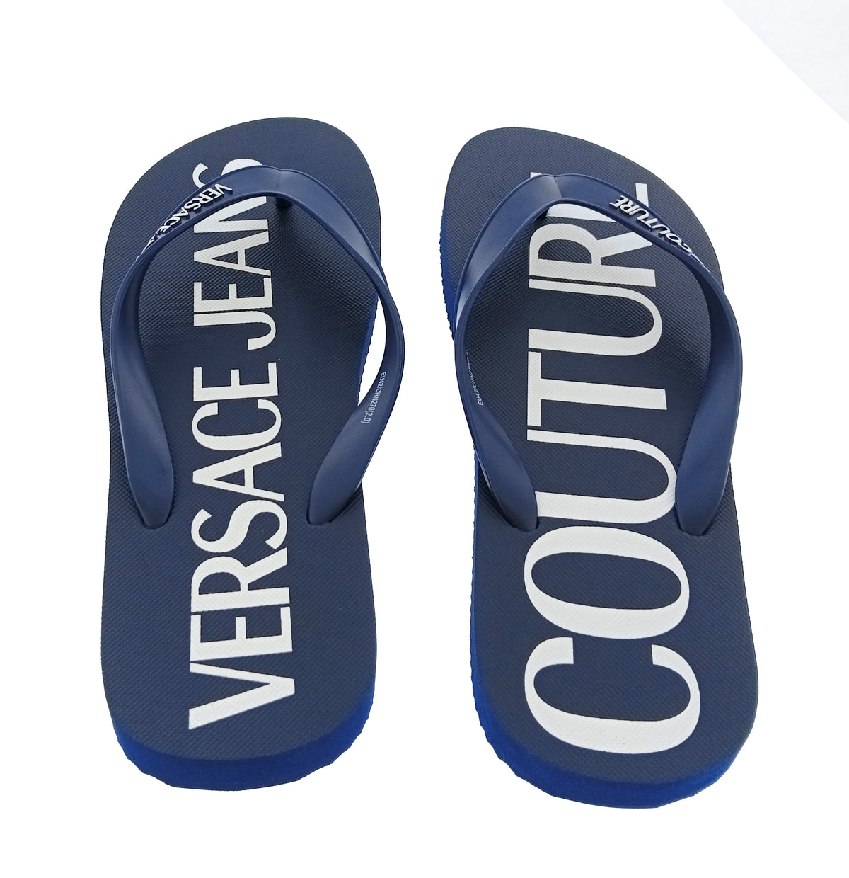 Versace Jeans Couture Versace Jeans Couture Mens Navy / White Logo Flip-Flops-