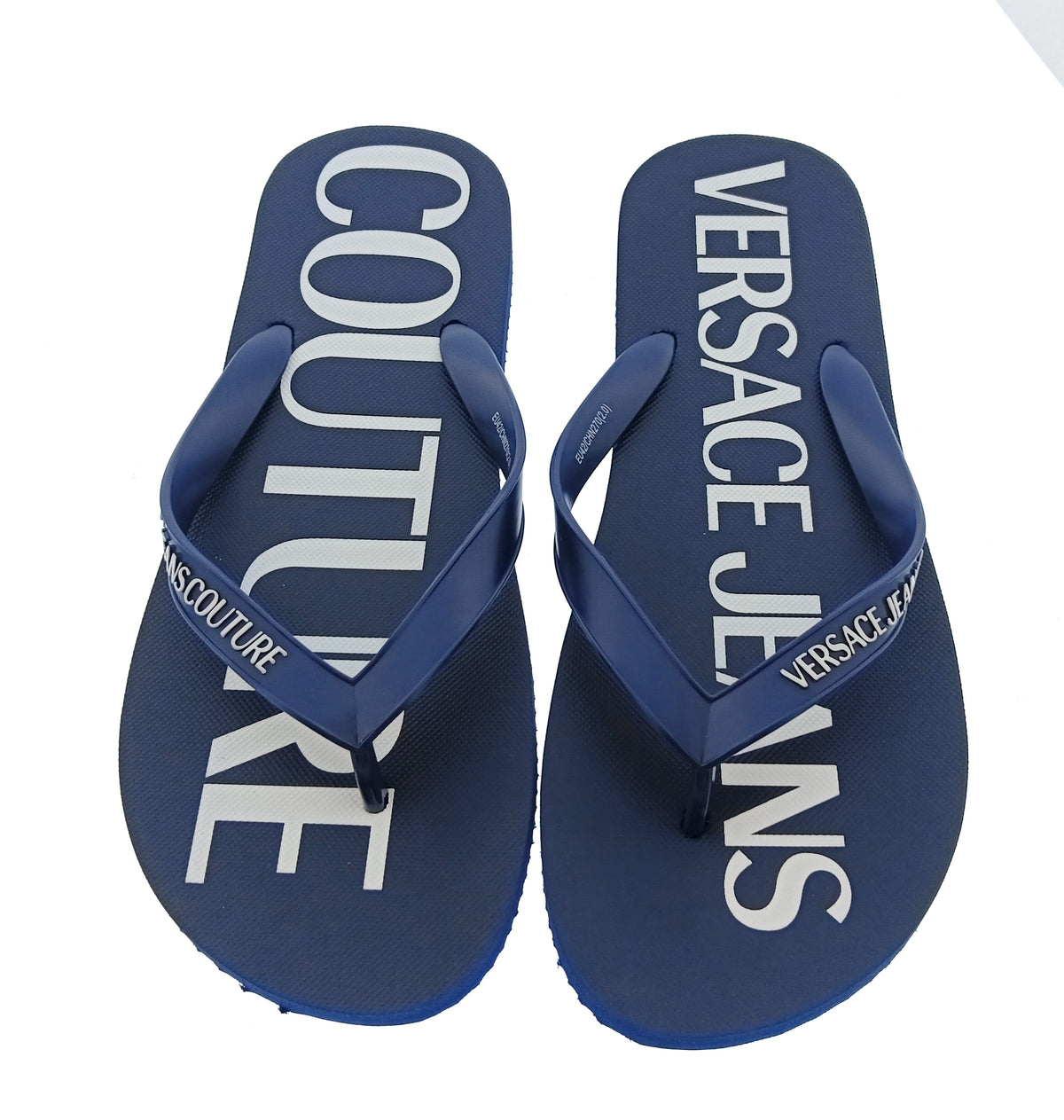 Versace Jeans Couture Versace Jeans Couture Mens Navy / White Logo Flip-Flops-