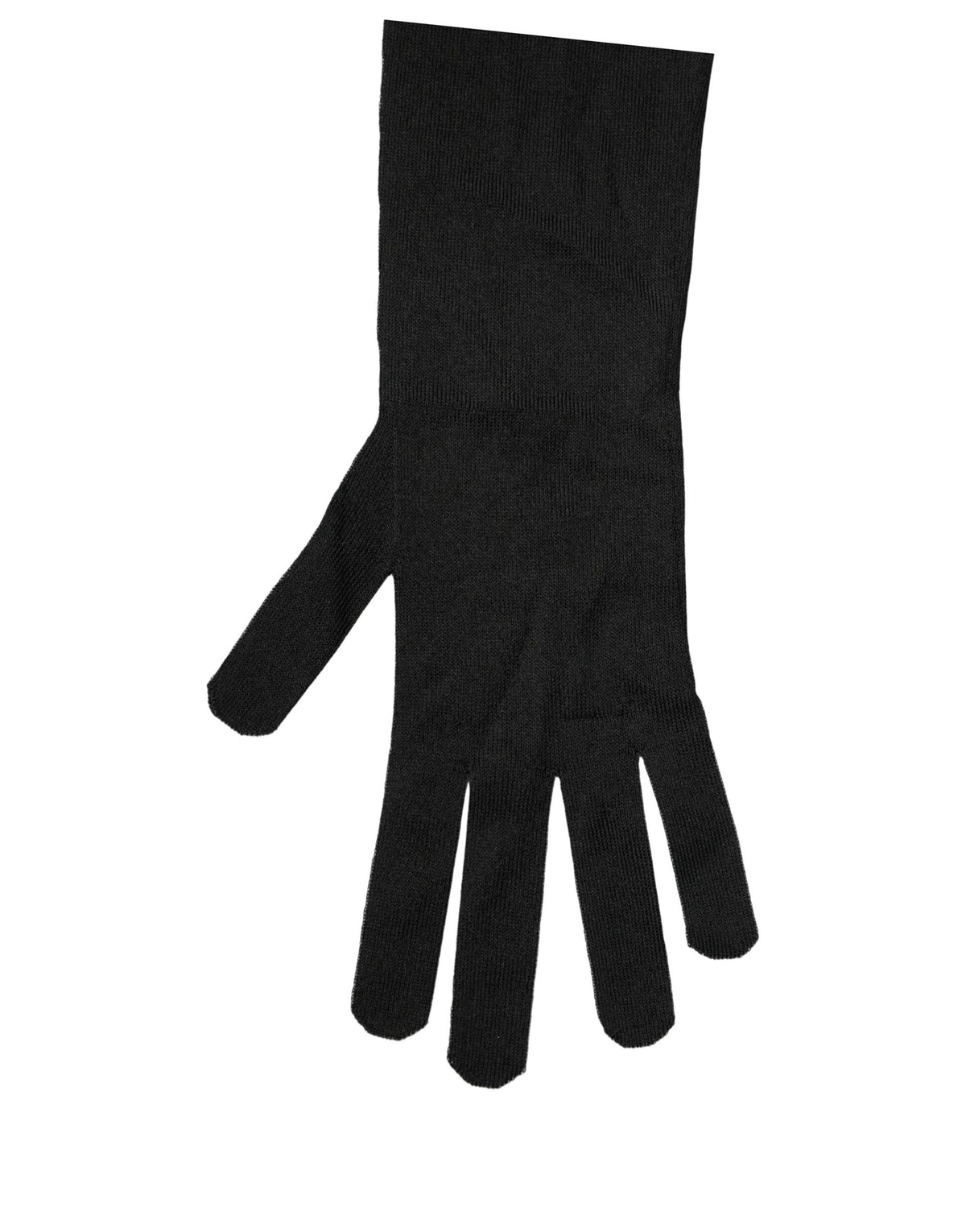 Dolce & Gabbana Dolce & Gabbana Black Polyester Long Elbow Length Men's Gloves
