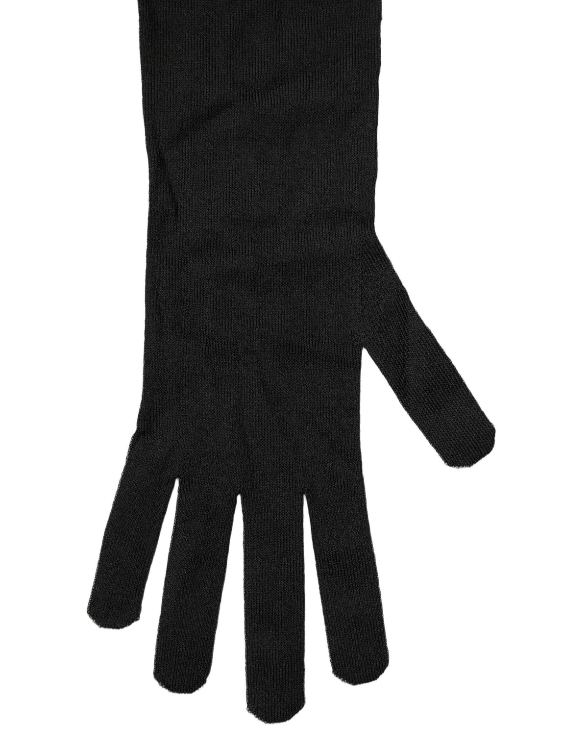 Dolce & Gabbana Dolce & Gabbana Black Polyester Long Elbow Length Men's Gloves