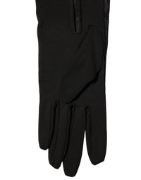 Dolce & Gabbana Dolce & Gabbana Black Viscose Long Elbow Length Men's Gloves