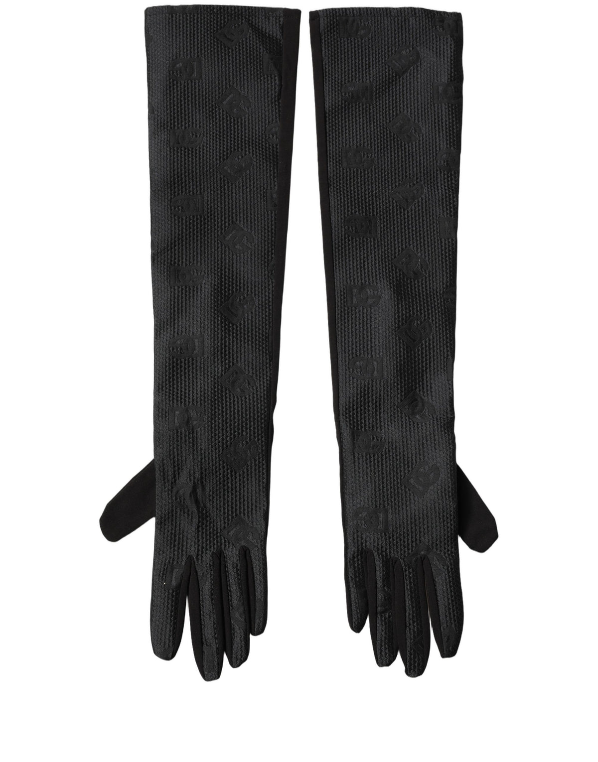 Dolce & Gabbana Dolce & Gabbana Black Viscose Long Elbow Length Men's Gloves