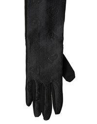 Dolce & Gabbana Dolce & Gabbana Black Viscose Long Elbow Length Men's Gloves
