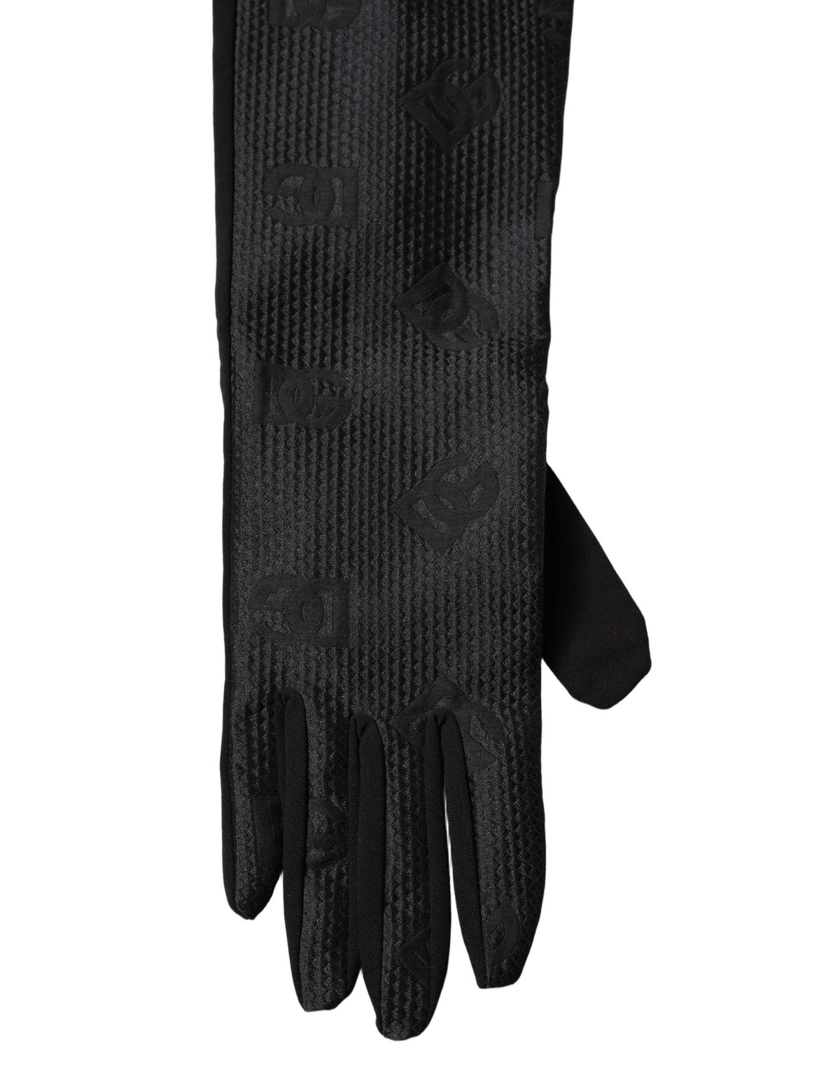 Dolce & Gabbana Dolce & Gabbana Black Viscose Long Elbow Length Men's Gloves